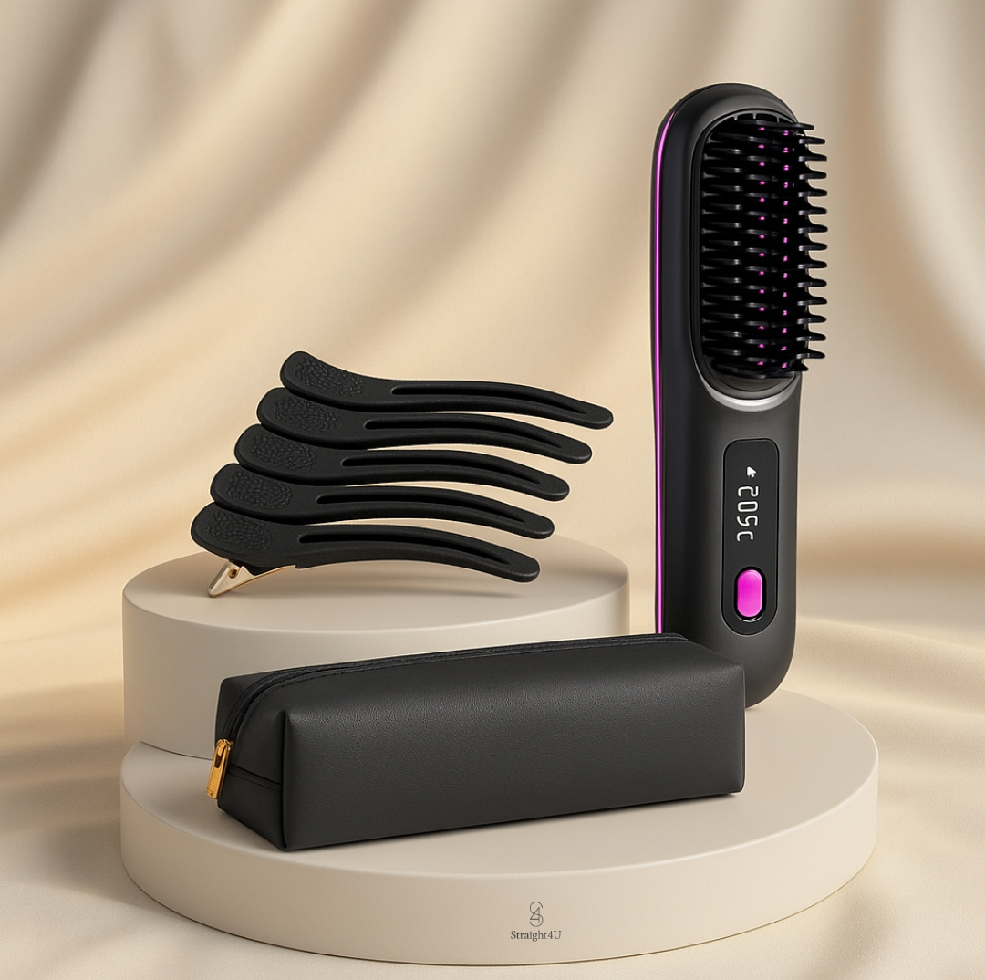 2-in-1 Wireless Hair Straightener & Curler Brush